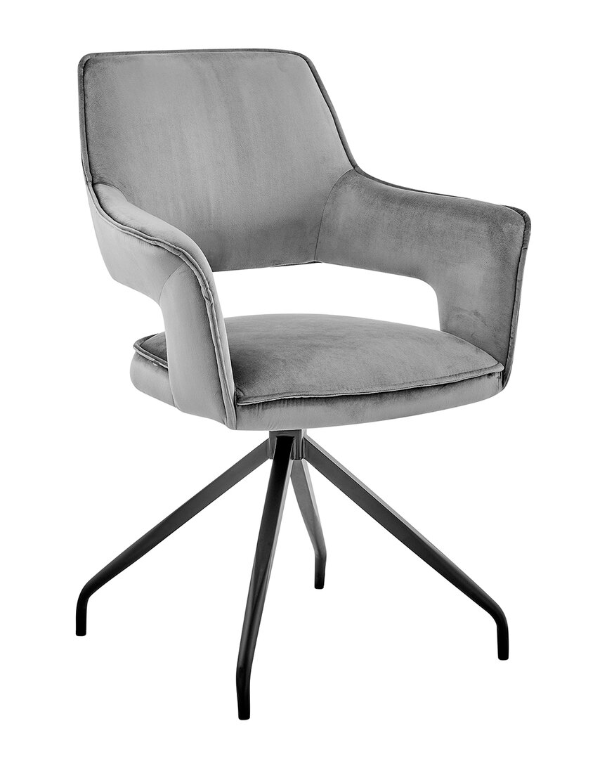 Armen Living Hadley Dining Room Accent Chair In Gray