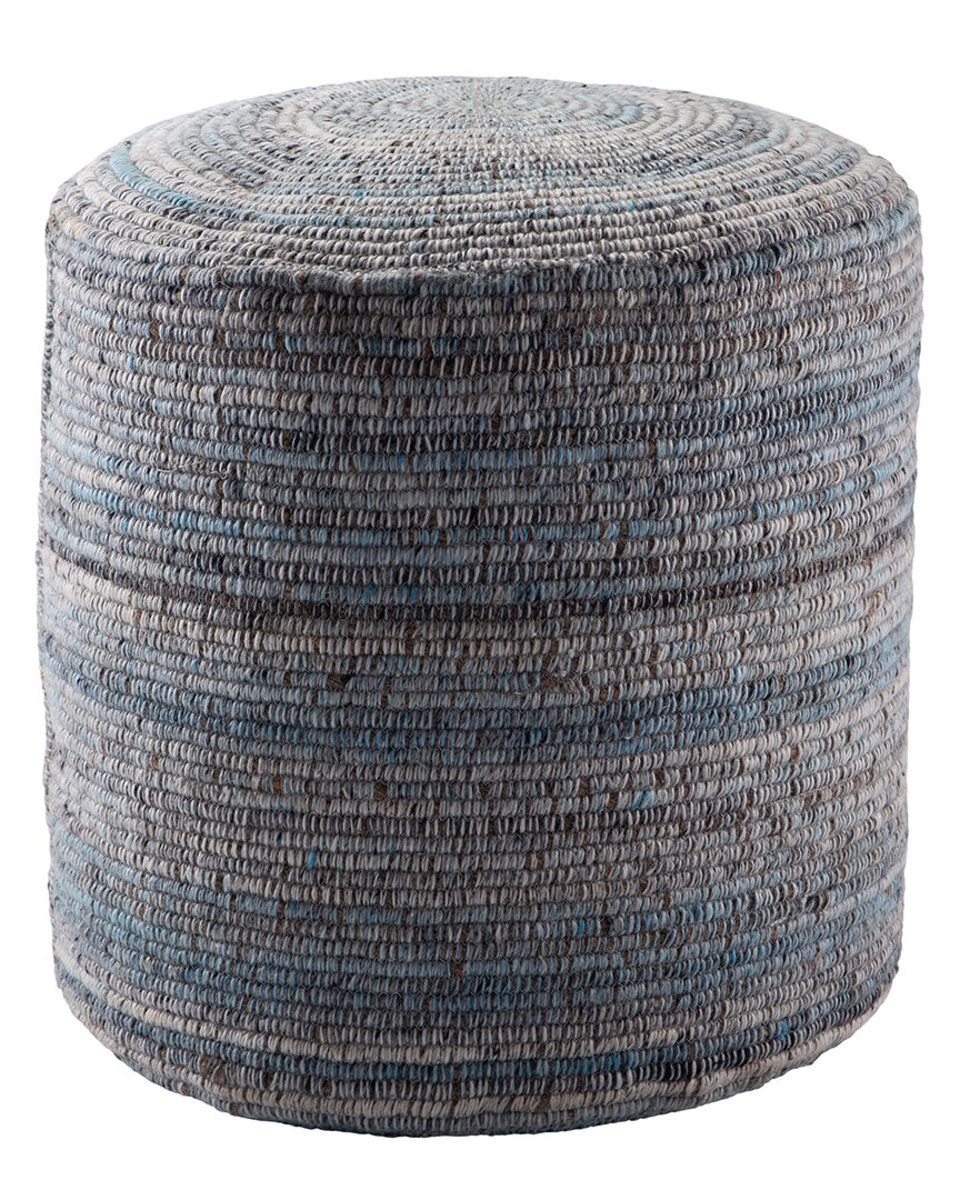 Jaipur Living Duro Striped Cylinder Pouf In Blue