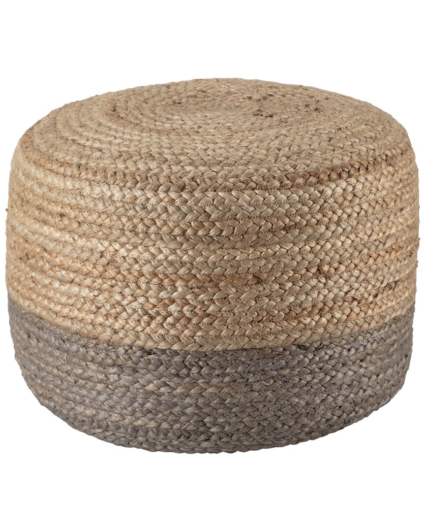 Jaipur Living Oliana Ombre Cylinder Pouf In Taupe