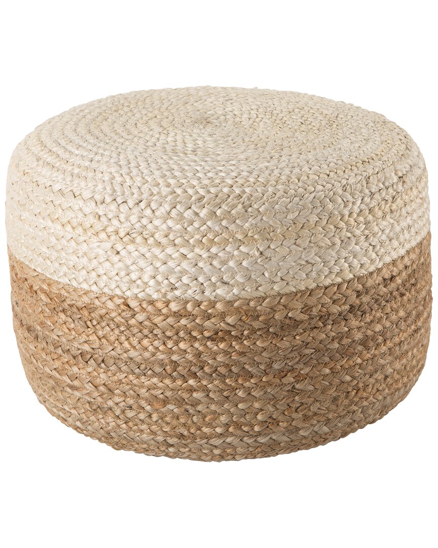 Jaipur Living Oliana Ombre Cylinder Pouf In White