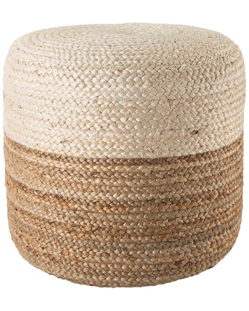 Jaipur Living Oliana Ombre Cylinder Pouf In White