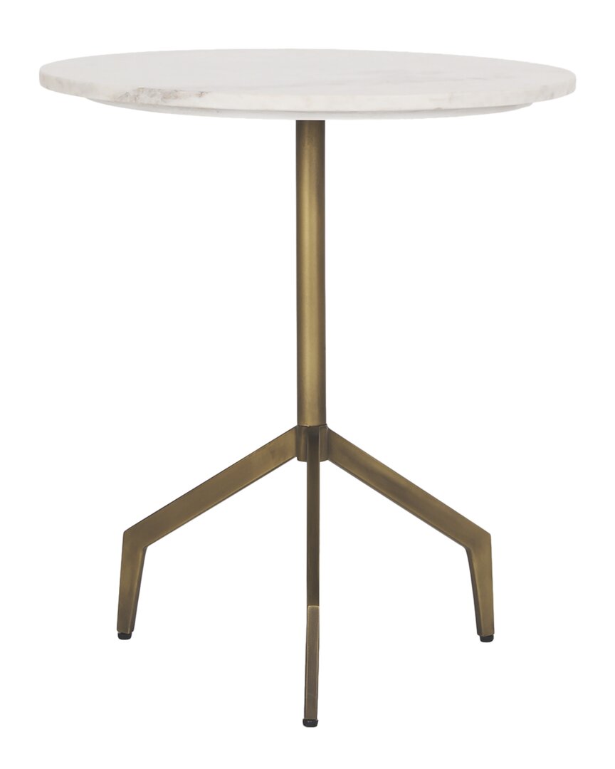 Mercana Serre Marble Top 3-prong End Table In Brown