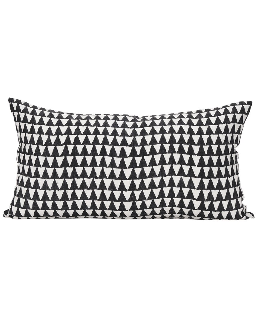 Mercana Jolie Decorative Linen Lumbar Pillow Cover In Black