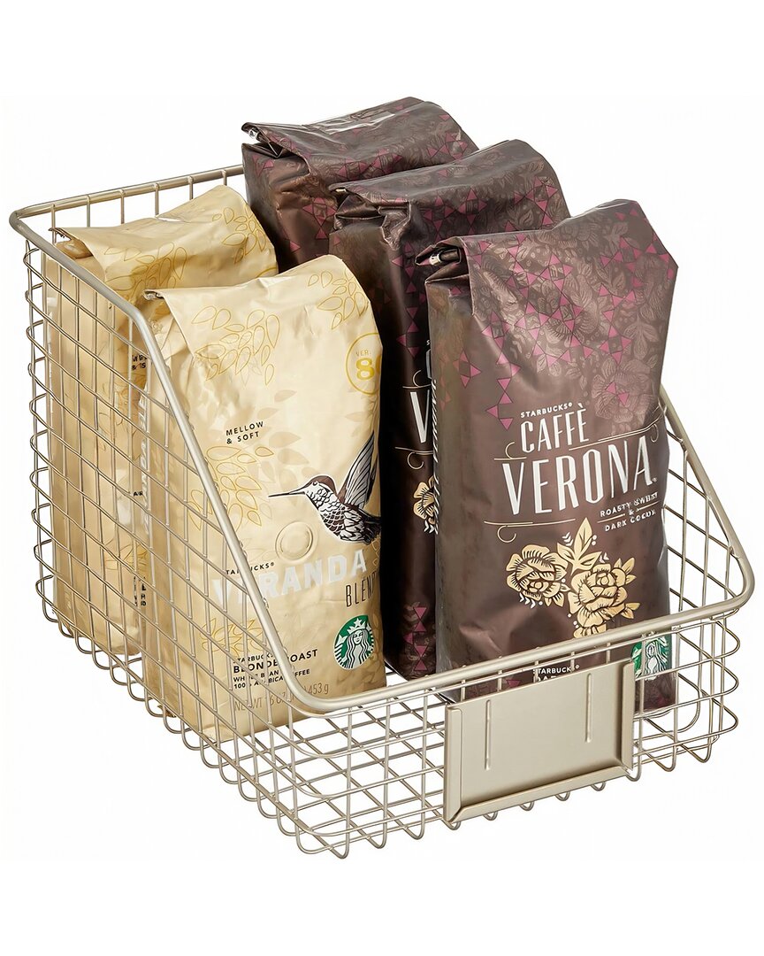 M DESIGN M DESIGN SET OF 4 SLANTED WIRE BASKET SATIN WITH TAG HOLDER