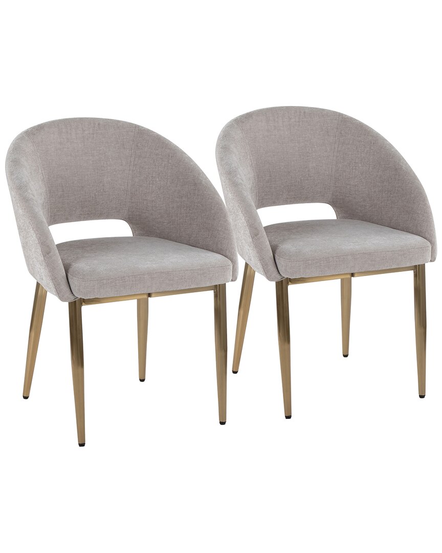 Lumisource Set Of 2 Renee Upholstered Chair In Gray
