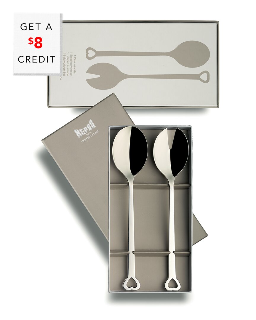 Mepra Evento Salad Serving Set In Silver