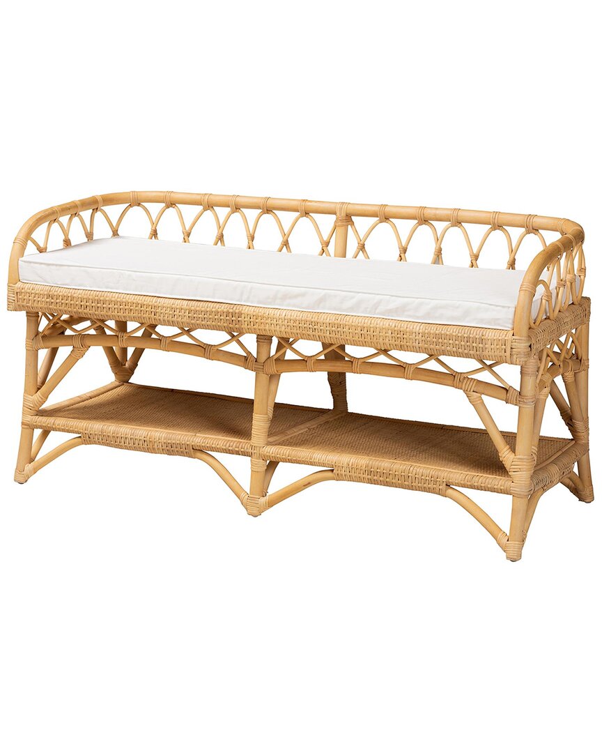 Baxton Studio Leryn Modern Bohemian Rattan Bench