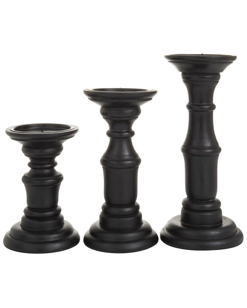 Peyton Lane Set Of 3 Wood Traditional Candle Holder