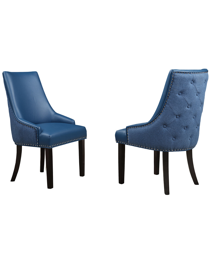 Chic Home Set Of 2 Brando Navy Dining Chairs