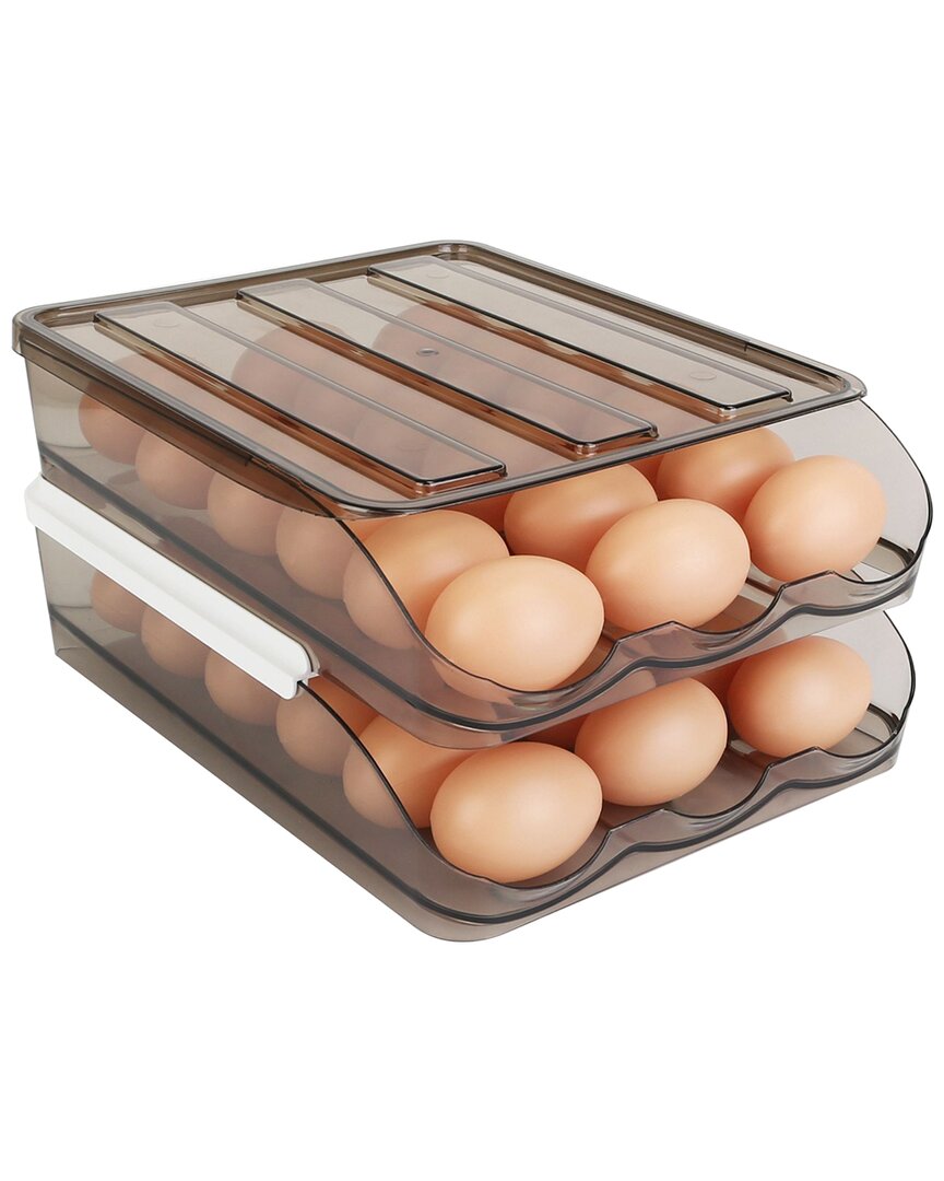 Fresh Fab Finds Imountek 36-egg Double Layer Automatic Rolling Egg Container Holder In Black