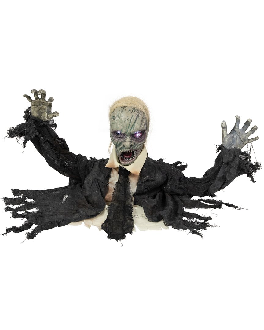 Northlight 19in Lighted & Animated Groundbreaking Zombie Decoration In Black