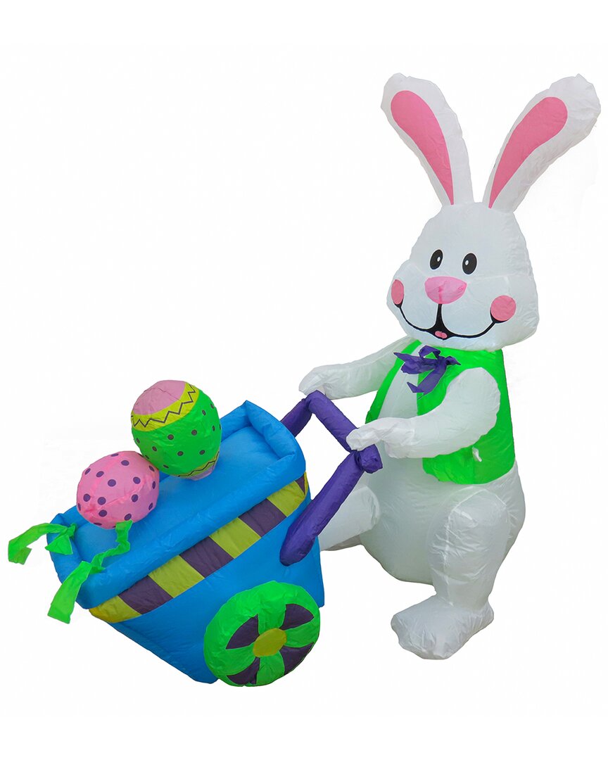 NATIONAL TREE COMPANY NATIONAL TREE COMPANY 48IN INFLATABLE EASTER BUNNY WITH WHEELBARROW