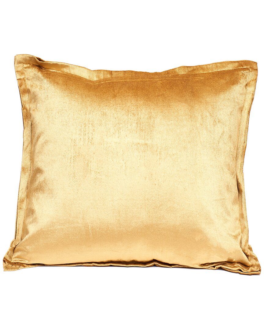 Shop Harkaari Plain Velvet Lip Flange Throw Pillow In Gold