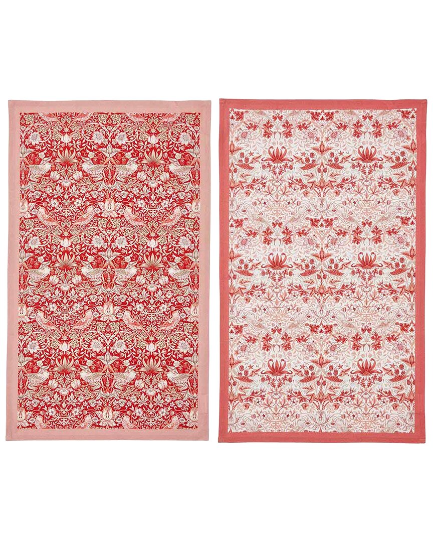 Spode Set Of 2 Morris & Co. Strawberry Thief Assorted Tea Towels
