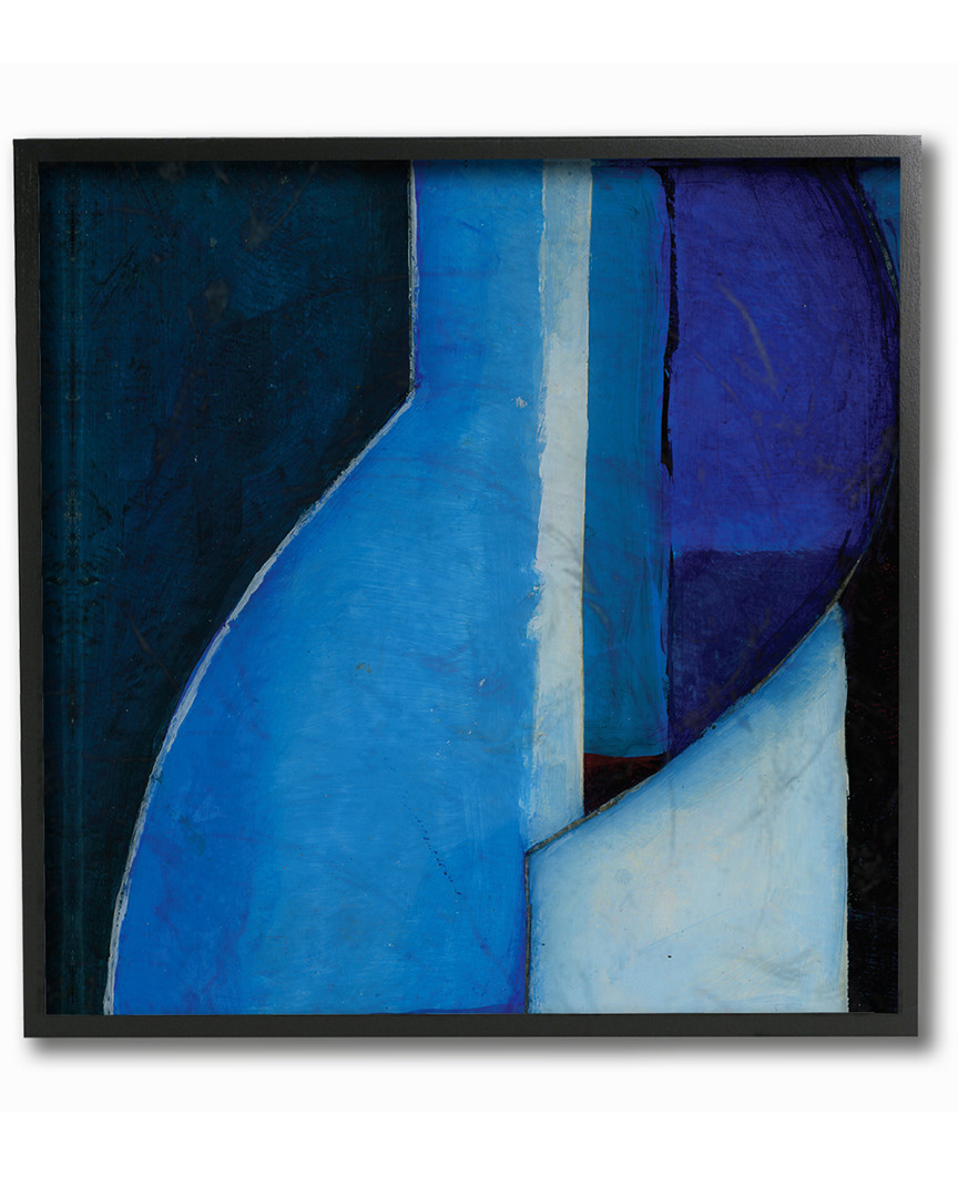 Stupell Modern Zig Zag Blues By Matthew Finger Framed Art