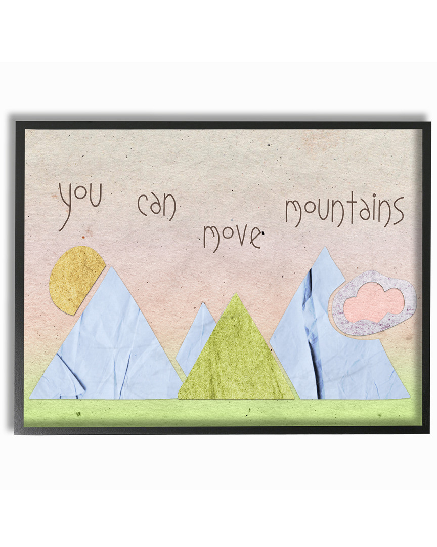 Stupell You Can Move Mountains Collage Pink By Daphne Polselli Framed Art