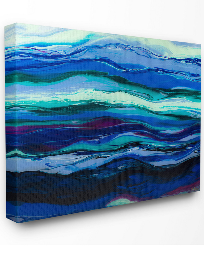 Stupell Acrylic Resin Shadow Twilight Movement Abstract By Barbara Bilotta Canvas Art In Blue