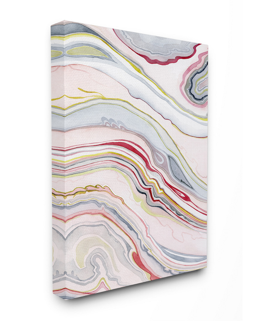 Stupell Blue Pink Red Green Watercolor Marbling Abstract