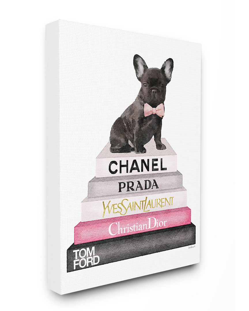 Stupell Book Stack Fashion French Bulldog