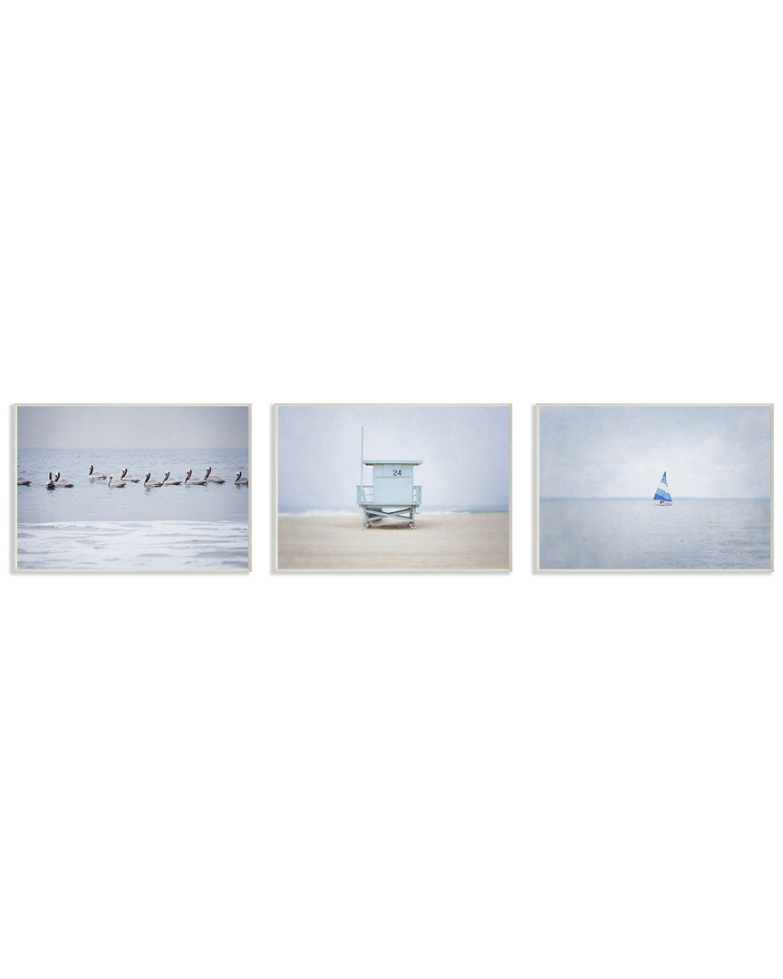 Stupell Misty Morning Ocean Birds Shack Boat Photographs By Elizabeth Erquhart