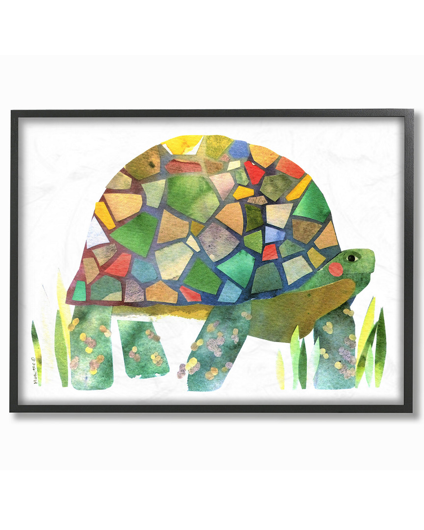 Stupell Watercolor Cutout Collage Turtle By Marley Ungaro Framed Art