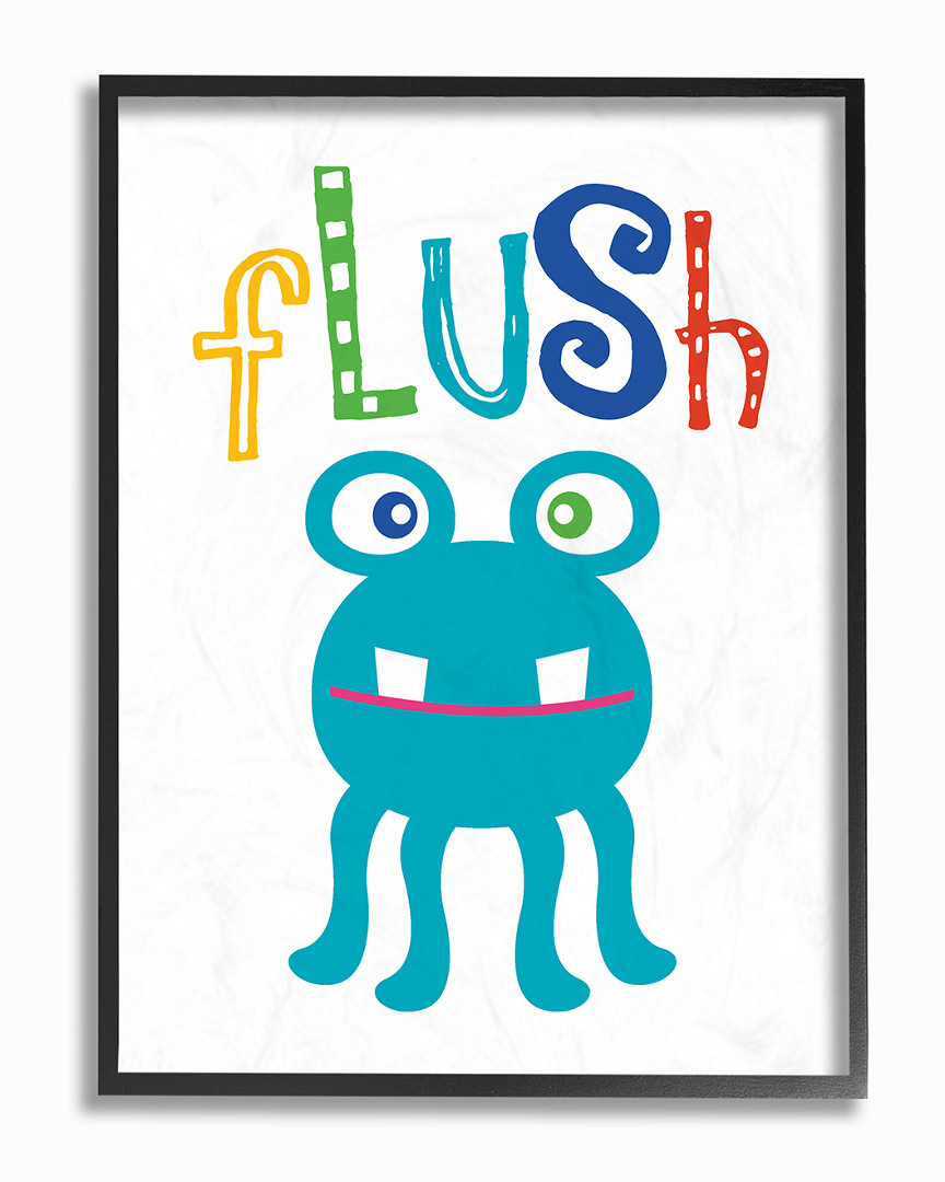 Stupell Flush Monster Cartoon Typography By Tara Moss Framed Art