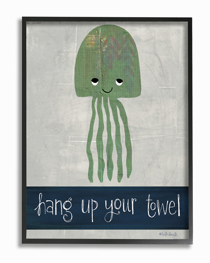 Stupell Hang Up Your Towel Jellyfish By Katie Doucette Framed Art