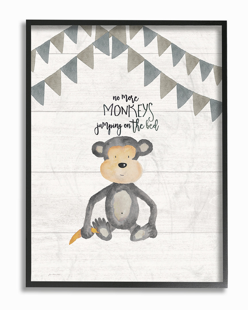 Stupell No Monkeys Jumping By Jo Moulton Framed Art