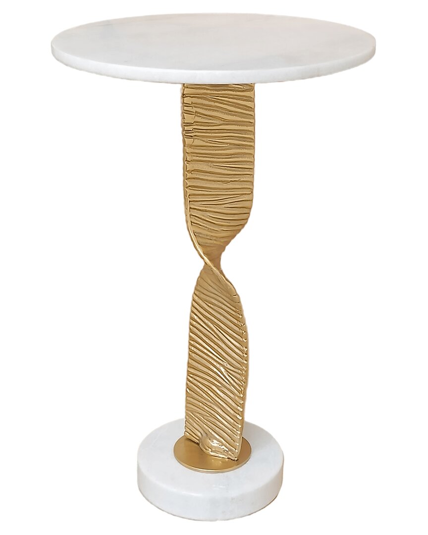 Sagebrook Home 24in Twisted Base Accent Table In Gold