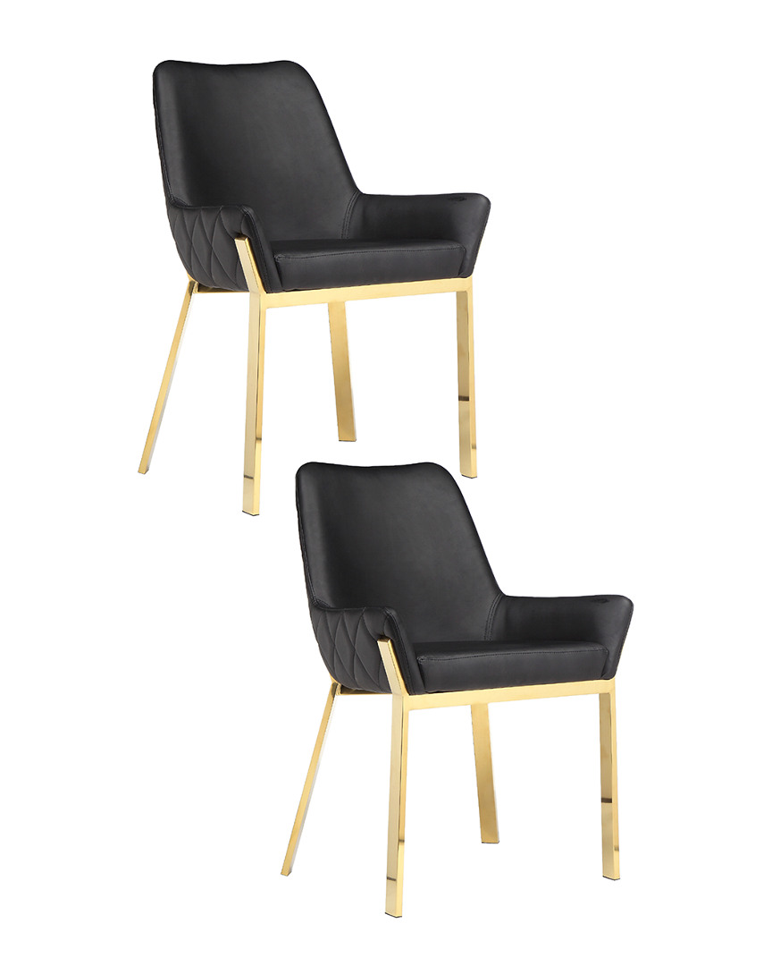 Pangea Set Of 2 Hudson Diamond Tufted Chairs