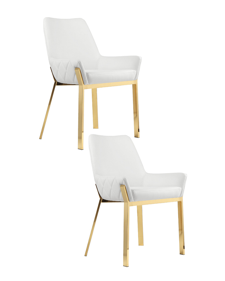 Pangea Set Of 2 Hudson Diamond Tufted Chairs