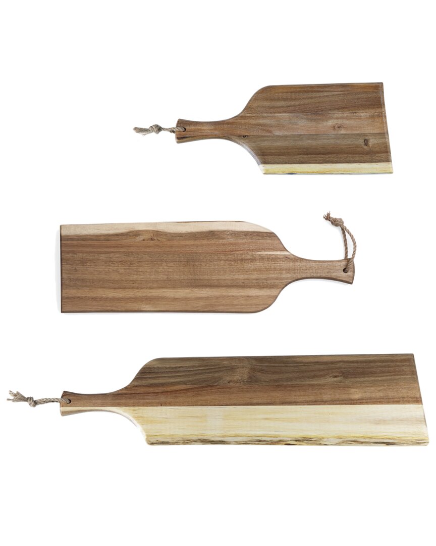 Toscana Artisan Acaia Wood Serving Planks (set Of 3) In Brown