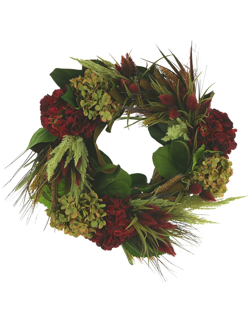 Creative Displays 26'in Traditional Fall Wreath With Hydrangeas, Thistle &  Pampas