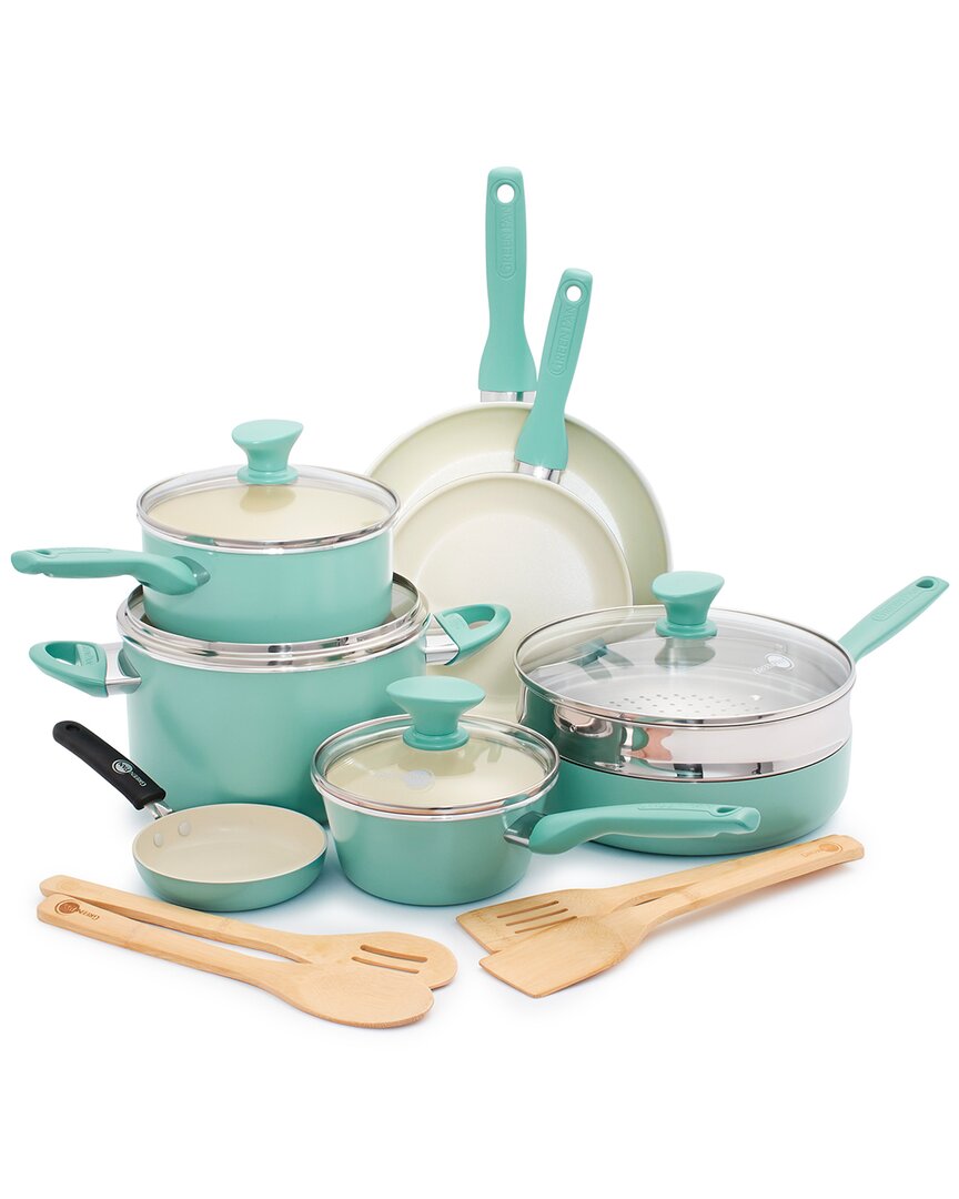 Greenpan Rio 16pc Cookware Set In Blue