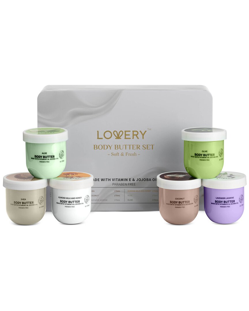 Lovery Whipped Body Butter Scented Body Lotion, 6pc Beauty Spa Gift Set In Gold