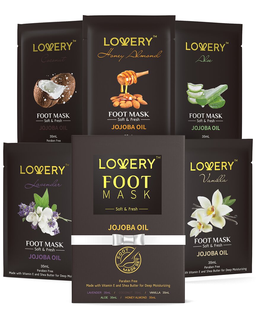 Lovery Foot Masks With Vitamin E, Shae Butter & Jojoba Oil, Deep Conditioning In Black