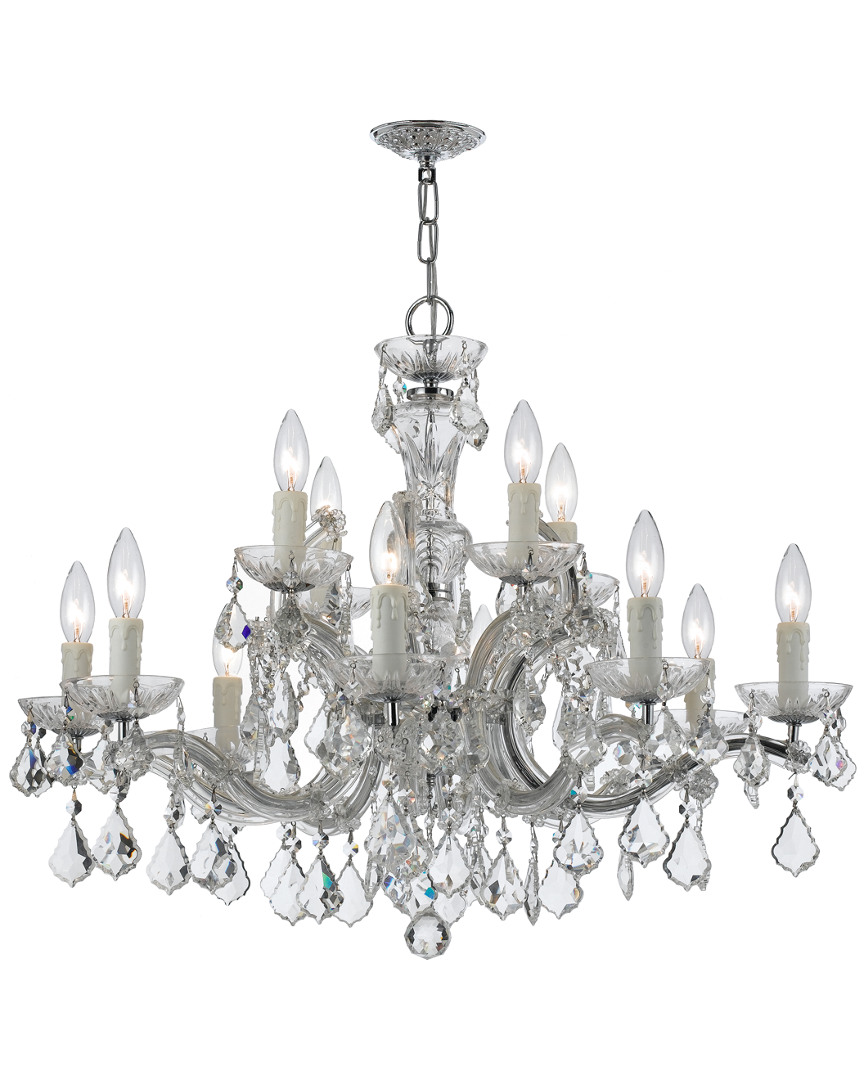 Crystorama Maria Theresa 12-light Clear Crystal Chrome Chandelier In Gold