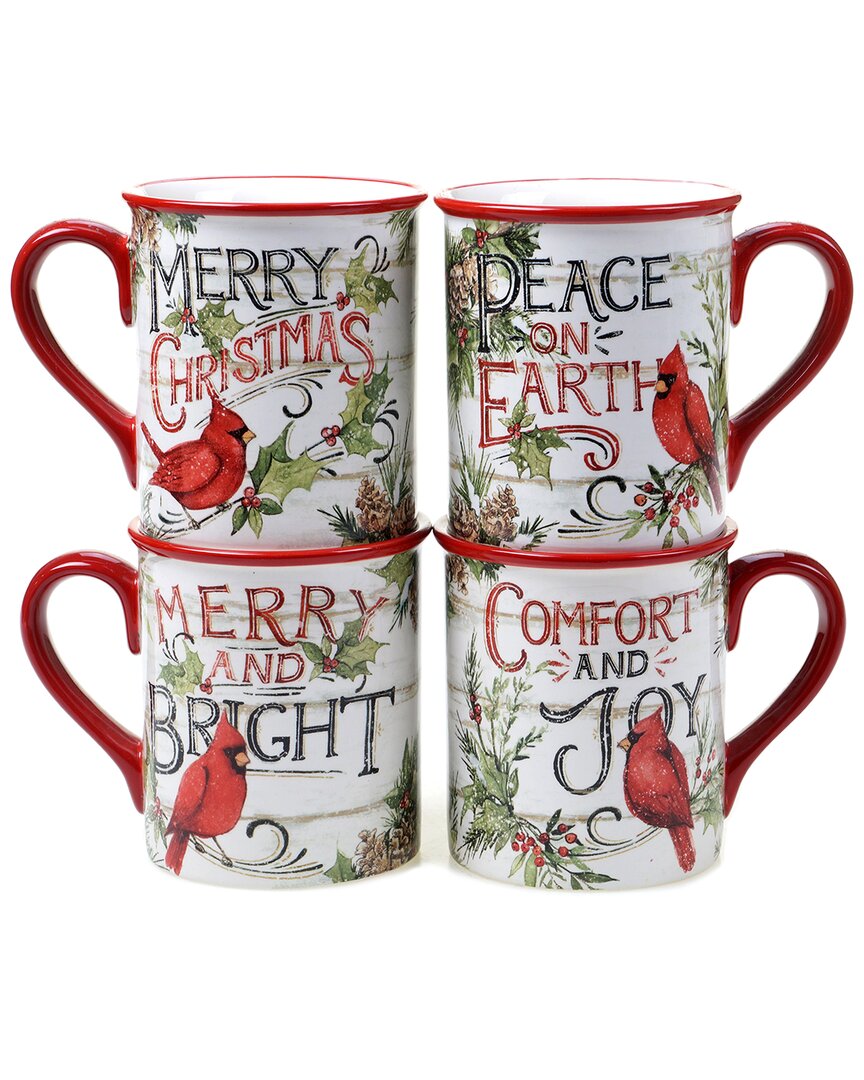 Certified International Evergreen Christmas Mugs (set Of 4)