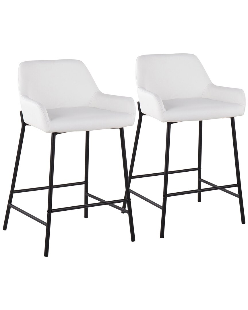 Lumisource Set Of 2 Daniella 24 Fixed-height Counter Stool In White