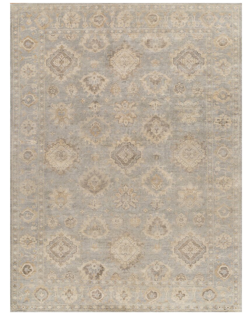 Exquisite Rugs Antique Weave Oushak Hand-knotted New Zealand Wool Area Rug In Blue