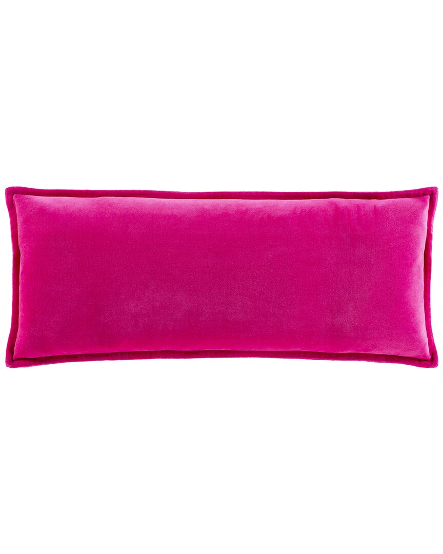 Surya Cotton Velvet Lumbar Pillow In Pink