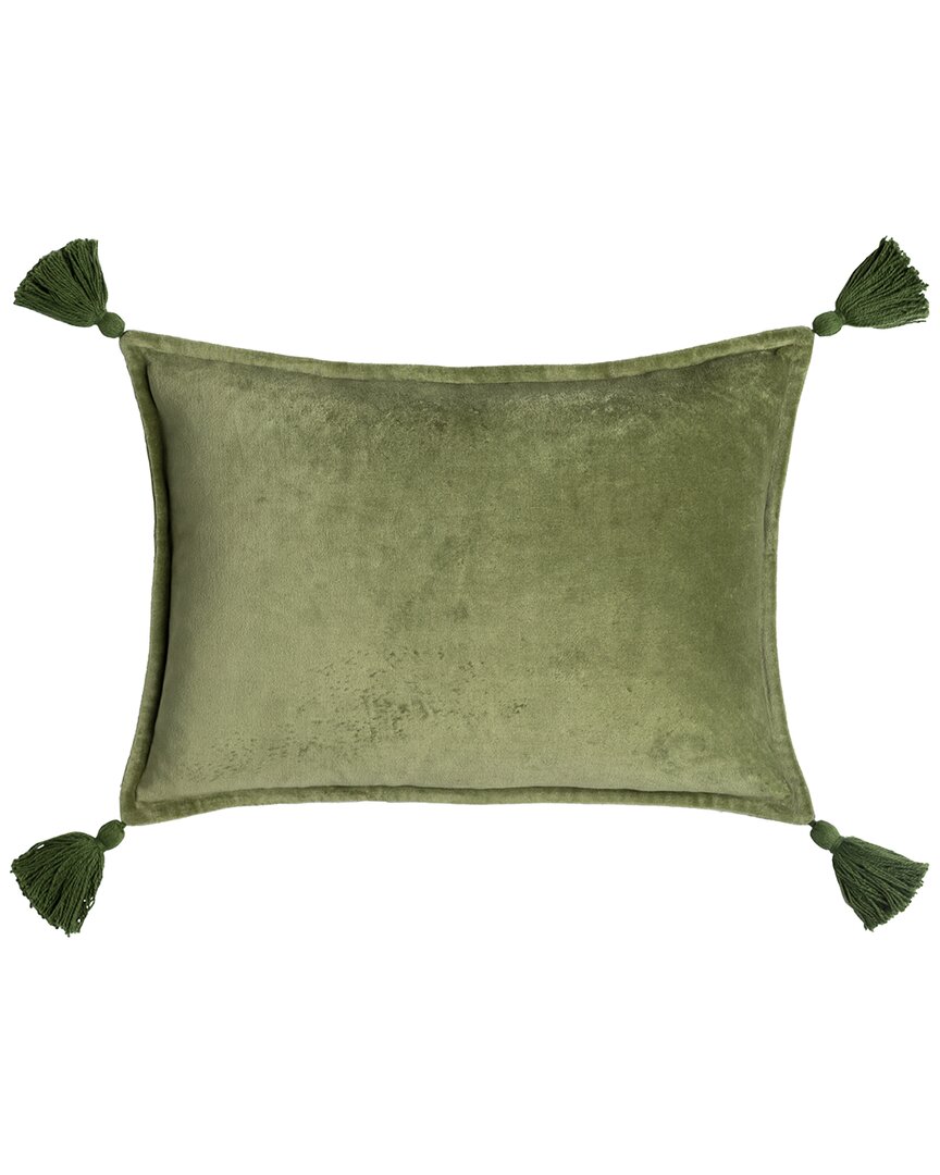 Surya Cotton Down Pillow In Green