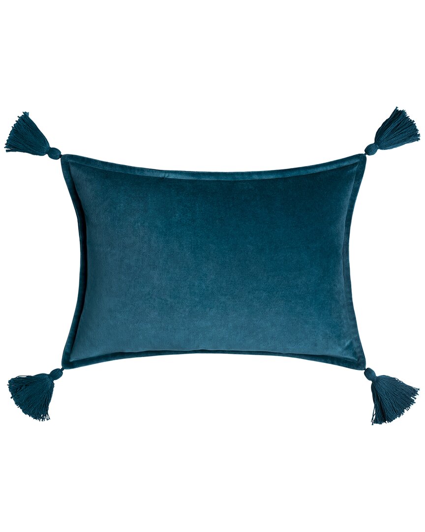 Surya Cotton Polyester Pillow In Teal