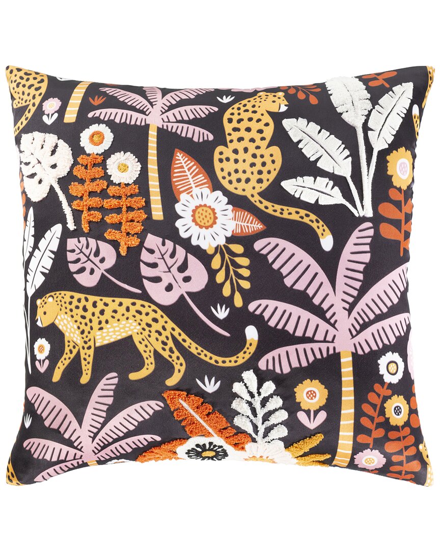 Surya Safari Pillow Cover In Black