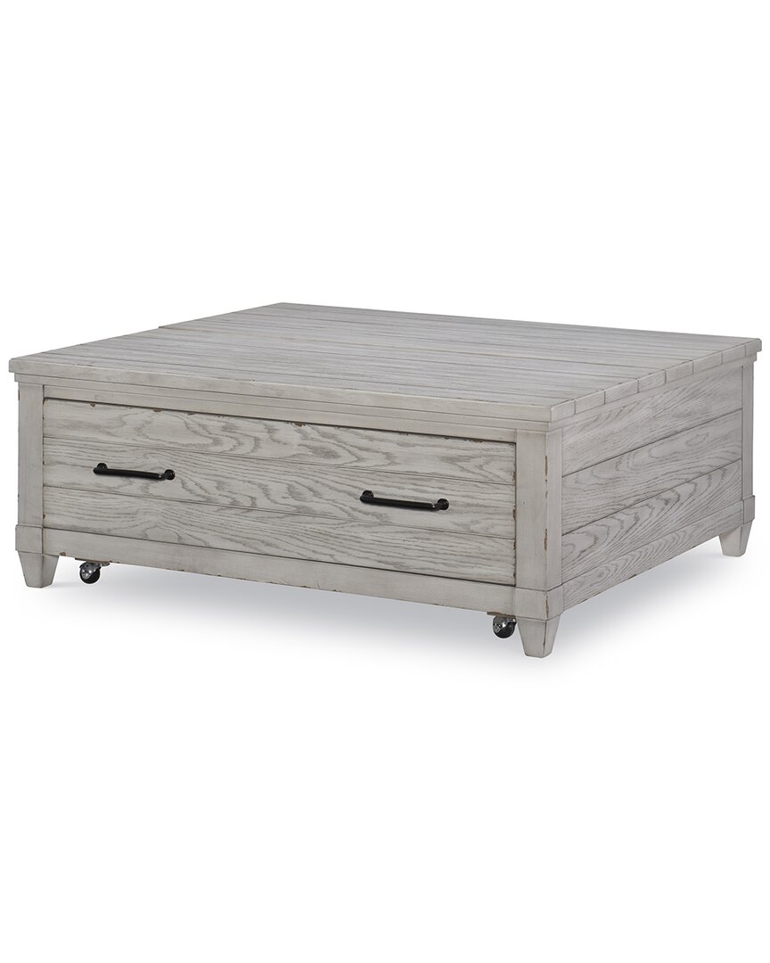 Legacy Classic Belhaven Cocktail Table With Lift Top Storage In Weathered  Plank Finish Wood