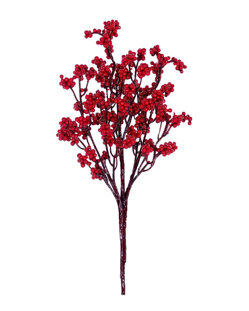 Vickerman Set Of 6 Red Petite Cluster Berry Picks