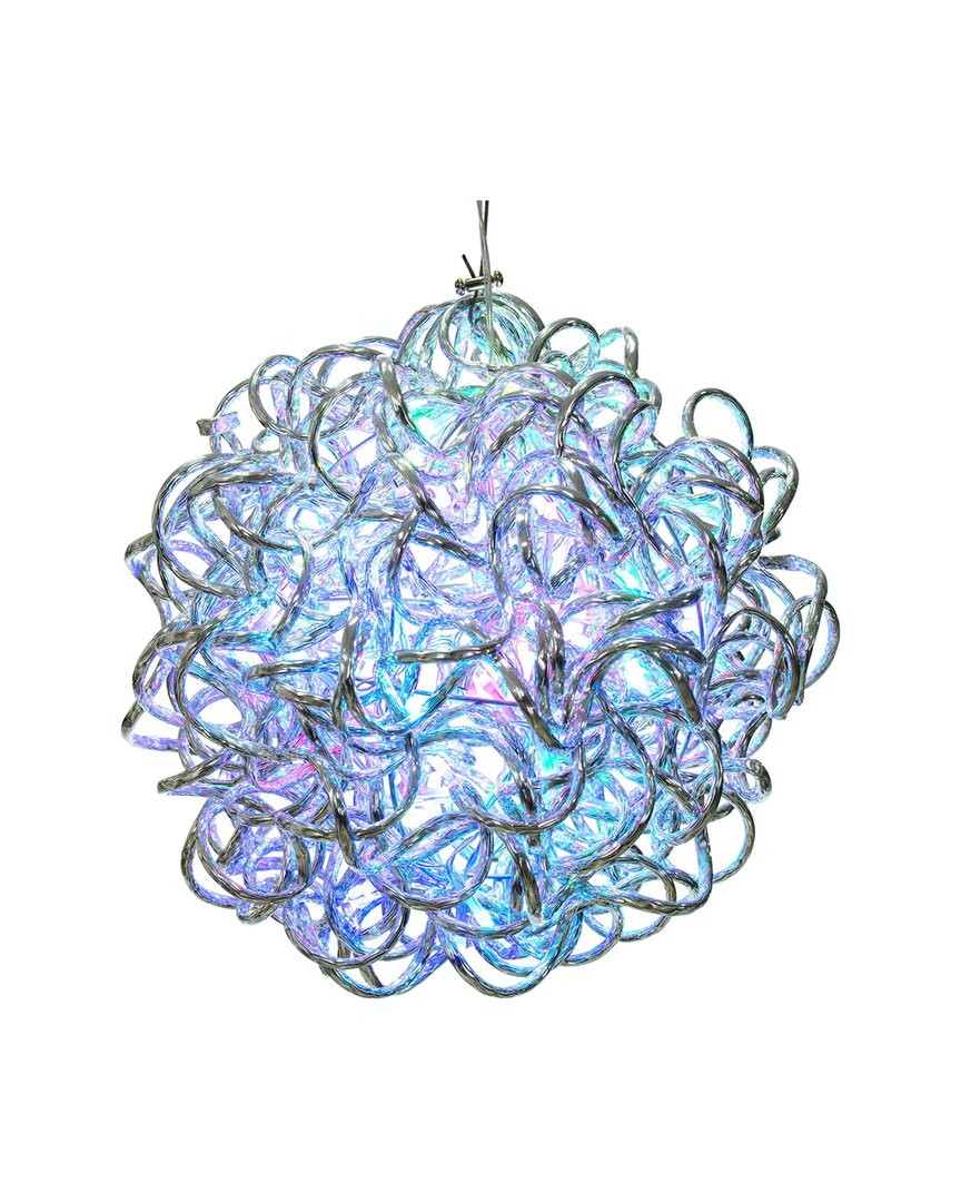 Vickerman Indoor/outdoor 10in Spiral Led Rgb Silver Aluminum Ball 80 Lights
