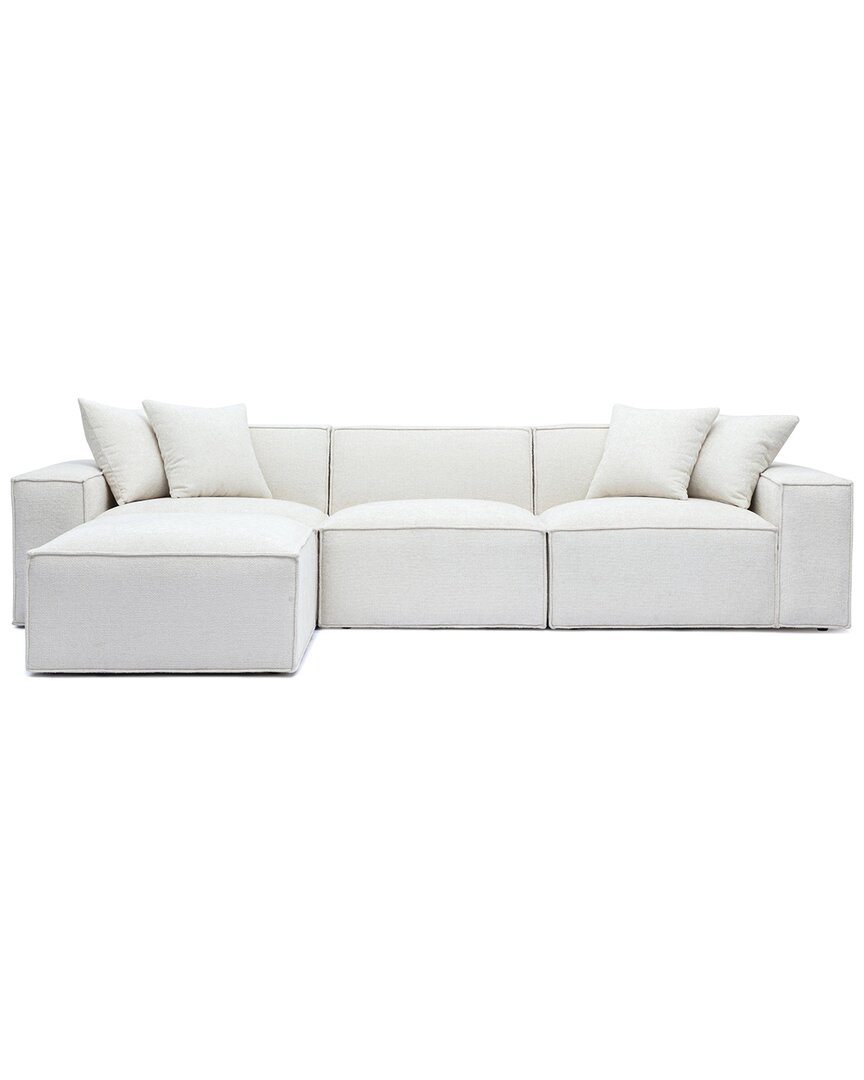 Tov Furniture Mindy Chenille Basketweave Modular Sectional
