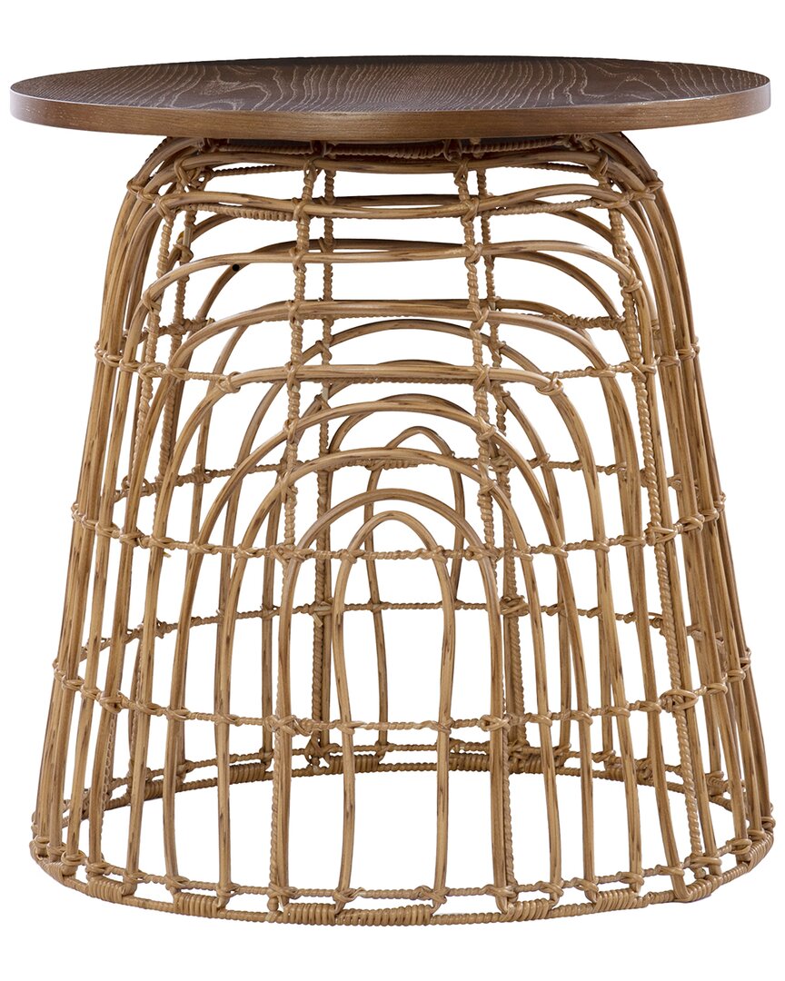 Sei Furniture Weaverdon Round Accent Table In Brown