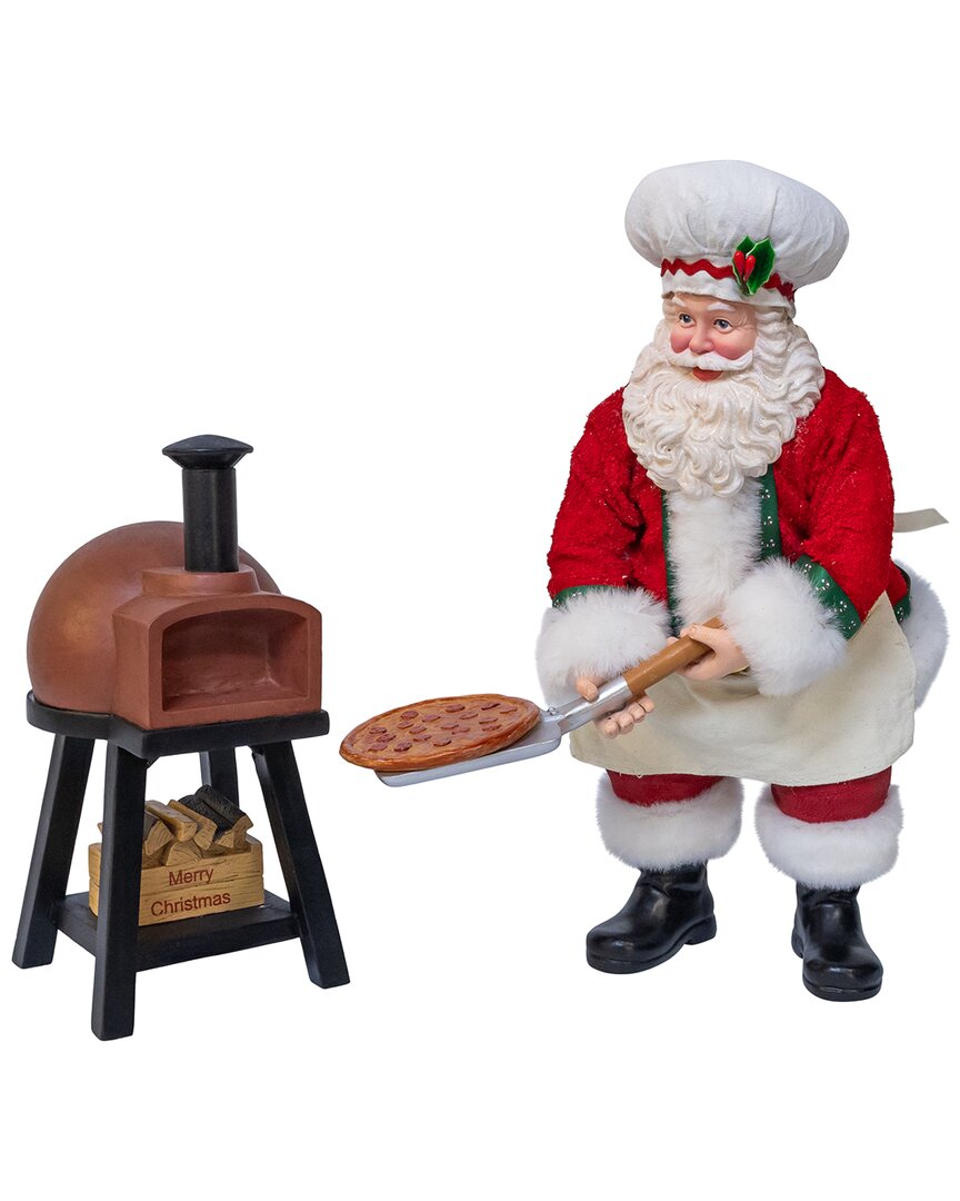 Kurt Adler 10.5in Fabriché Baking Pizza Chef Santa In Multi